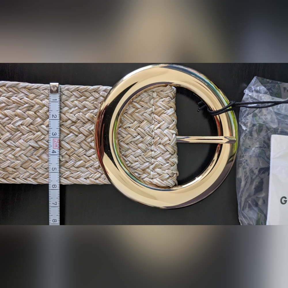 Raffia woven belt size S.